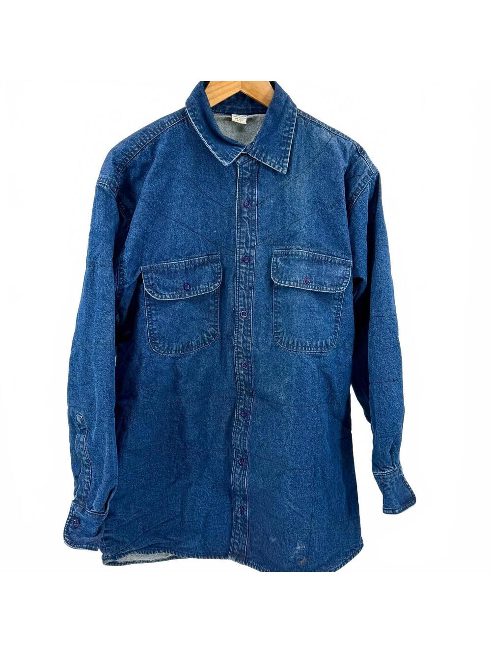 Vintage 90s 100% Cotton Denim Work Shirt